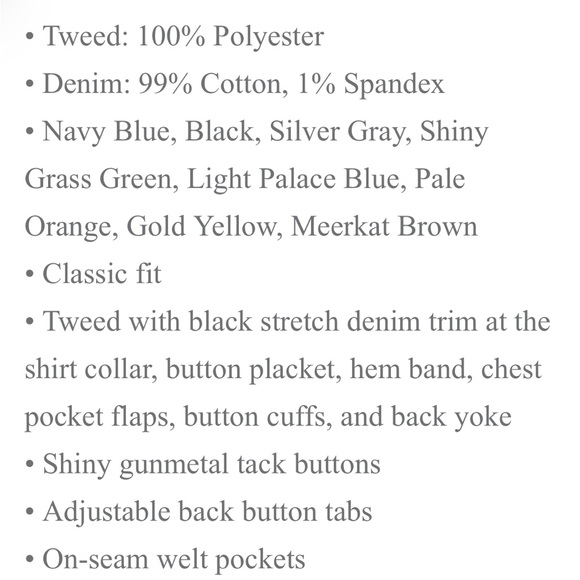 ETCETERA Denim Jacket & Tweed w gun metal buttons. Size 6. NWOT’s. Rare Find! - Picture 4 of 5